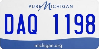 MI license plate DAQ1198