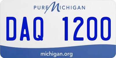MI license plate DAQ1200