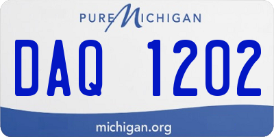 MI license plate DAQ1202