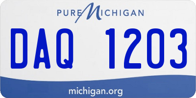MI license plate DAQ1203