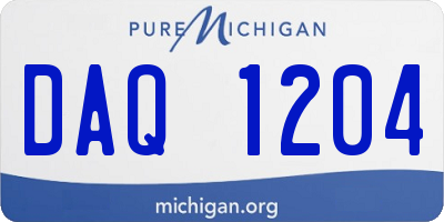MI license plate DAQ1204
