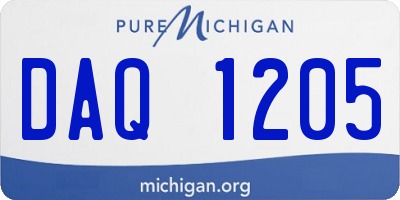 MI license plate DAQ1205