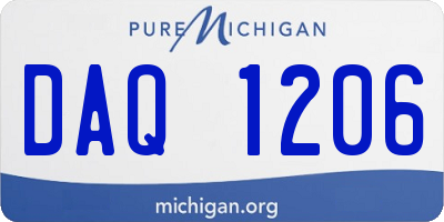 MI license plate DAQ1206