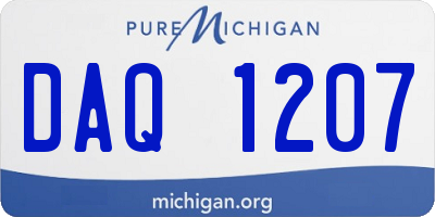 MI license plate DAQ1207