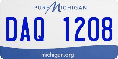 MI license plate DAQ1208