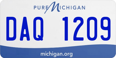 MI license plate DAQ1209