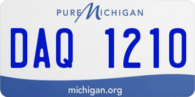 MI license plate DAQ1210