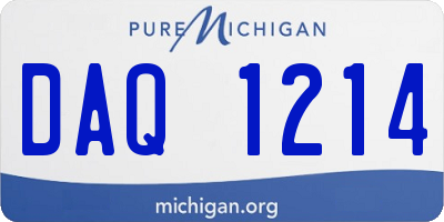 MI license plate DAQ1214
