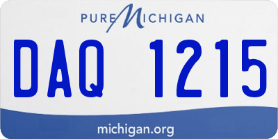 MI license plate DAQ1215