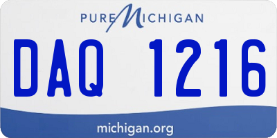 MI license plate DAQ1216