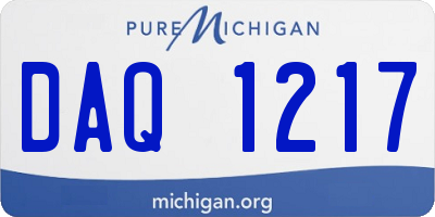 MI license plate DAQ1217