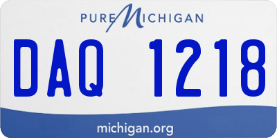 MI license plate DAQ1218