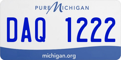 MI license plate DAQ1222