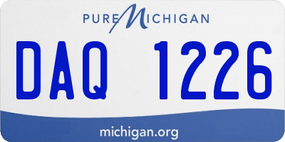 MI license plate DAQ1226