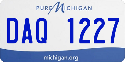 MI license plate DAQ1227