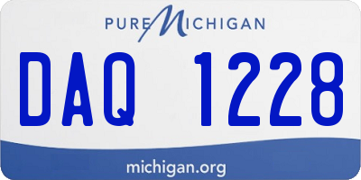 MI license plate DAQ1228