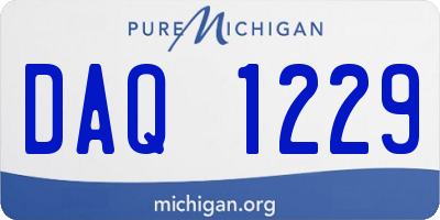 MI license plate DAQ1229