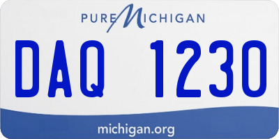 MI license plate DAQ1230