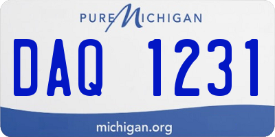 MI license plate DAQ1231