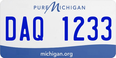 MI license plate DAQ1233