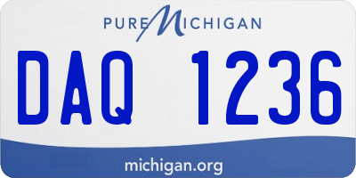 MI license plate DAQ1236
