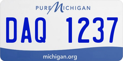 MI license plate DAQ1237