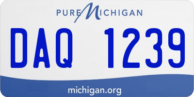 MI license plate DAQ1239