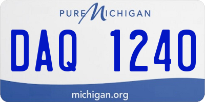 MI license plate DAQ1240