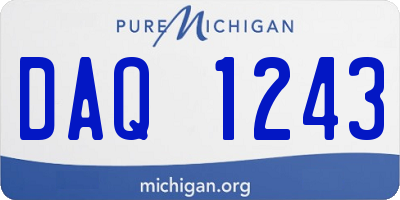 MI license plate DAQ1243