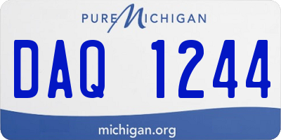 MI license plate DAQ1244