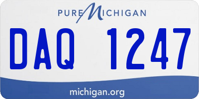 MI license plate DAQ1247