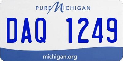 MI license plate DAQ1249