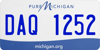 MI license plate DAQ1252