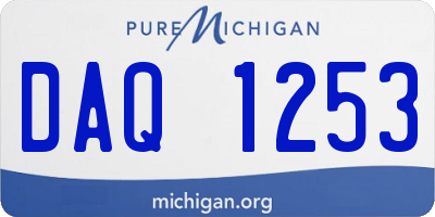 MI license plate DAQ1253
