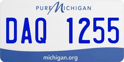 MI license plate DAQ1255