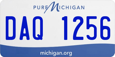 MI license plate DAQ1256