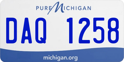MI license plate DAQ1258