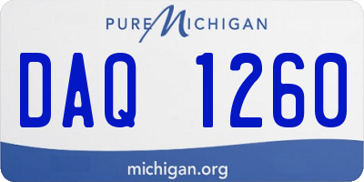 MI license plate DAQ1260