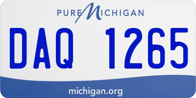 MI license plate DAQ1265