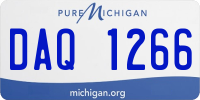 MI license plate DAQ1266