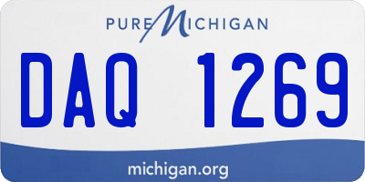 MI license plate DAQ1269
