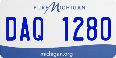 MI license plate DAQ1280