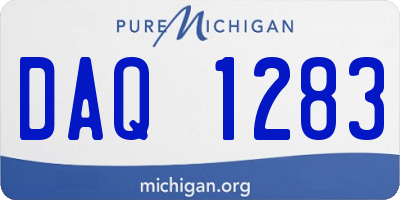 MI license plate DAQ1283