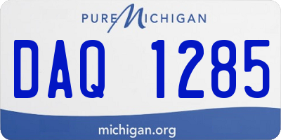 MI license plate DAQ1285