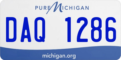 MI license plate DAQ1286