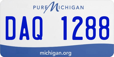 MI license plate DAQ1288