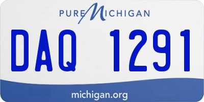 MI license plate DAQ1291