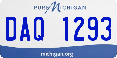 MI license plate DAQ1293