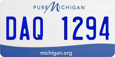 MI license plate DAQ1294