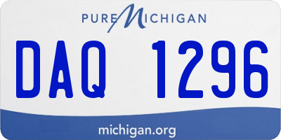 MI license plate DAQ1296